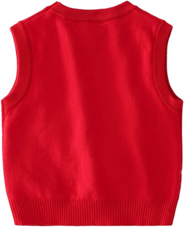 Mud Kingdom Little Girls Boys Sweater Vest Christmas Reindeer Gift Ribbed Vintage - Image 2
