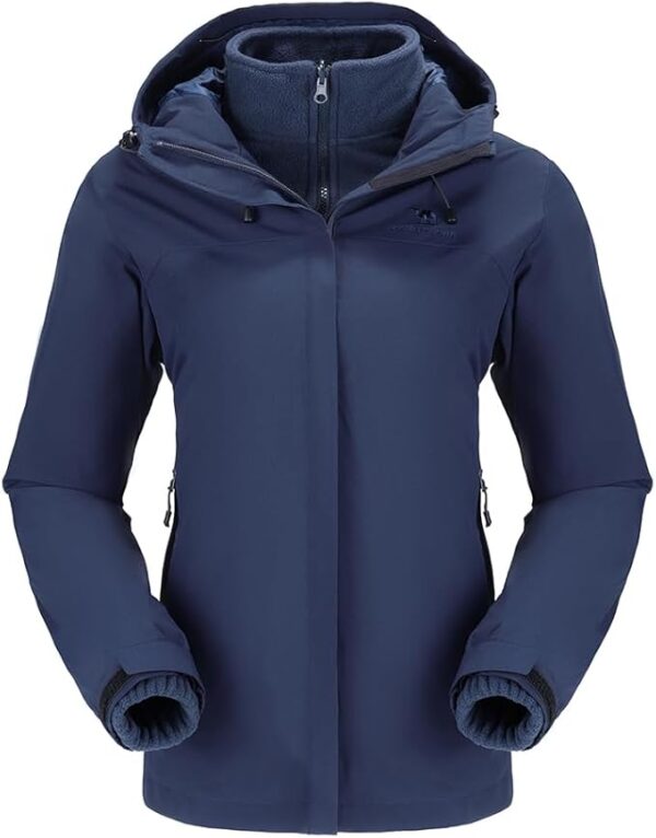 CAMEL CROWN Women's Ski Jacket Waterproof 3 in 1 Winter Coat with Fleece Inner Warm Windproof For Snow Outdoor Hiking