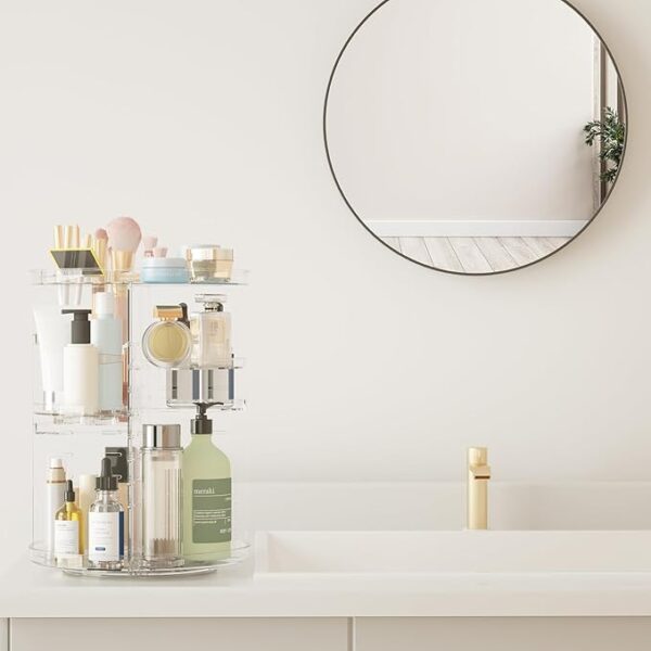 Cosmetic Display Case with Brush Holder Perfume Tray, Multi-Function - Image 2