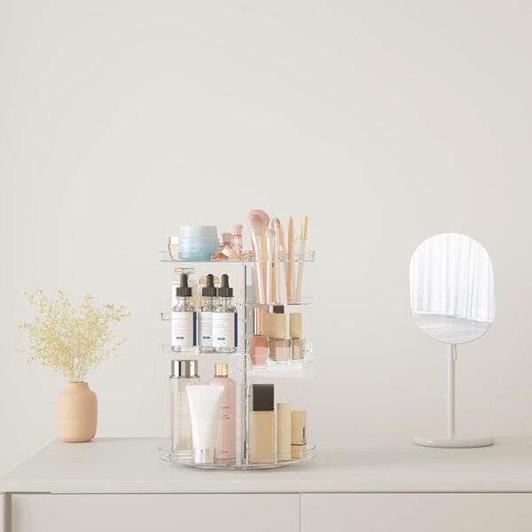 Cosmetic Display Case with Brush Holder Perfume Tray, Multi-Function - Image 4