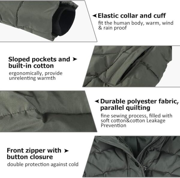 BINACL Women's Winter Warm Thicken Long Outwear Pockets Coat Parka Jacket XS-3XL - Image 3