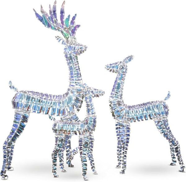 AWQM 3-Piece Lighted Christmas Reindeer, Christmas Deer Family Set