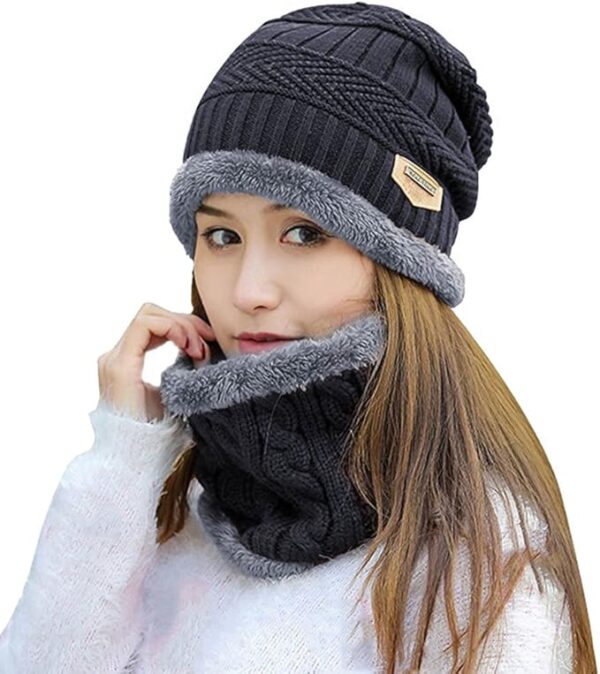 HINDAWI Winter Hat Scarf Gloves Slouchy Beanie Snow - Image 2