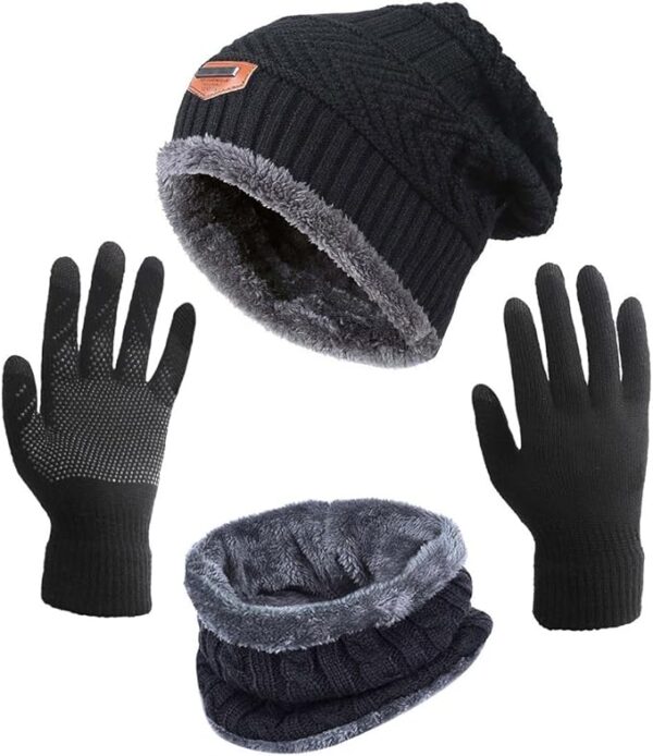 HINDAWI Winter Hat Scarf Gloves Slouchy Beanie Snow