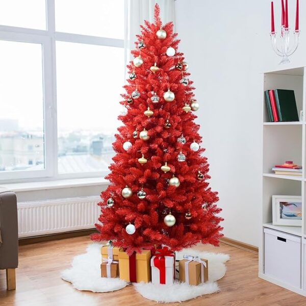 Kadunmina 6ft Artificial Red Christmas Tree - Image 2