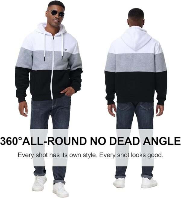 Men's Zip Up Hoodie Heavyweight Fleece Sherpa Lined Sweatshirt Jackets Winter Warm Coats - Image 4