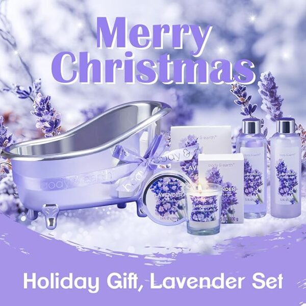 Gift Set for Women Body & Earth Gifts for Women Lavender Gift Baskets For Women Bath Sets - Image 2