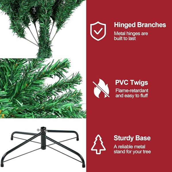 7Ft Artificial Holiday Christmas Tree with 1000 Branch Tips - Image 4