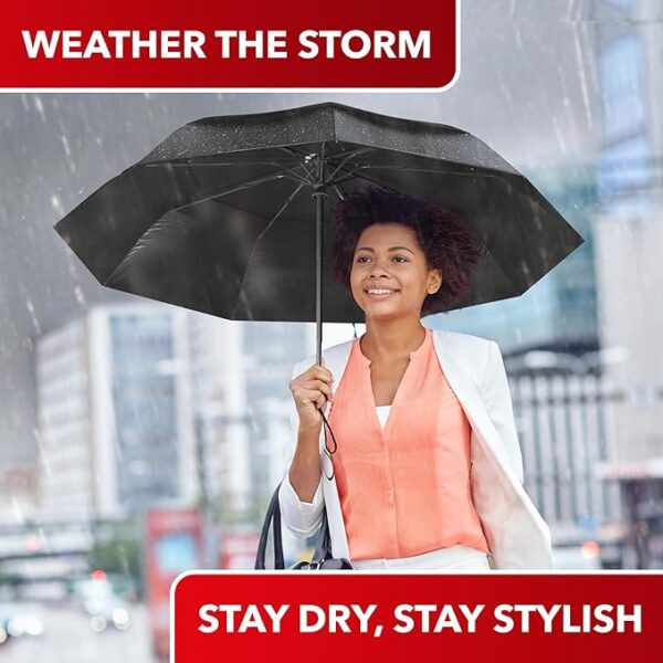 Auto Open Close, Durable & Compact Umbrella, Strong Fiberglass Frame, Waterproof Canop - Image 5