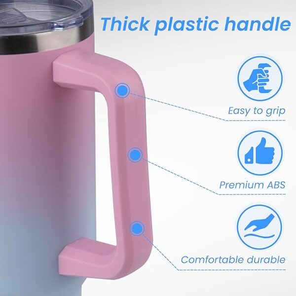 DOMICARE 40 oz Tumbler with Handle and Straw, Stainless Steel Tumbler with Lid and Straw - Image 4
