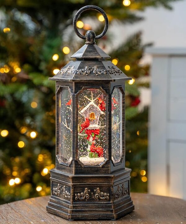 Christmas Snow Water Lantern Swirling Glittering Home Decoration and Gift
