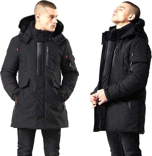 WEEN CHARM Men's Warm Parka Ski Jacket Water Resistant - Image 2