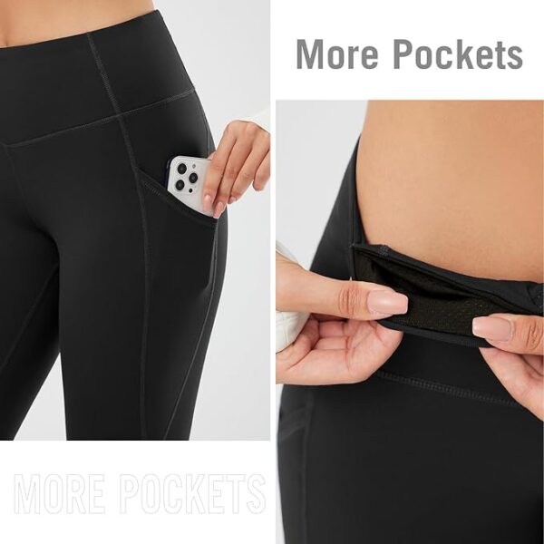 BALEAF Women's Fleece Lined Leggings Thermal Warm Winter - Image 3