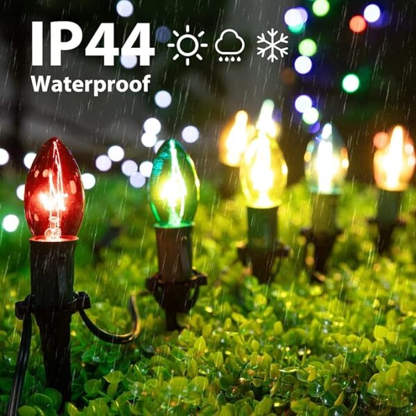 Christmas Pathway Lights Outdoor, 25.7 Feet C9 Christmas Lights - Image 2