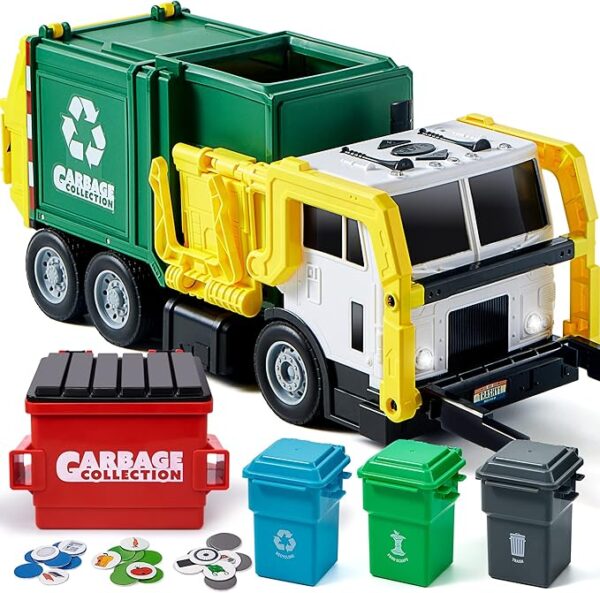 OYIN Large Friction Powered Garbage Truck Toy Set