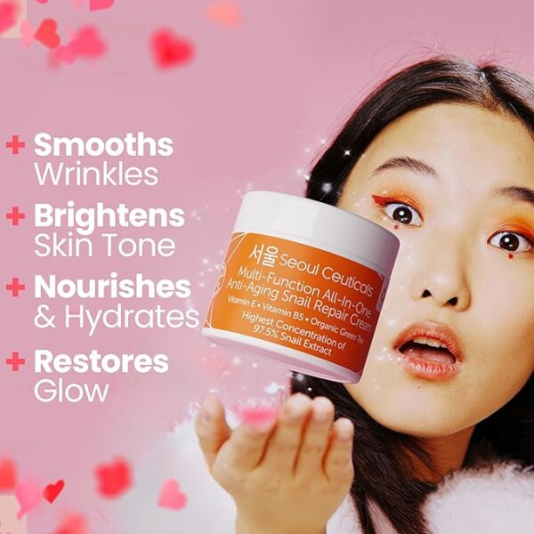 SeoulCeuticals Korean Skin Care 97.5% Snail Mucin Moisturizer Cream - Image 3