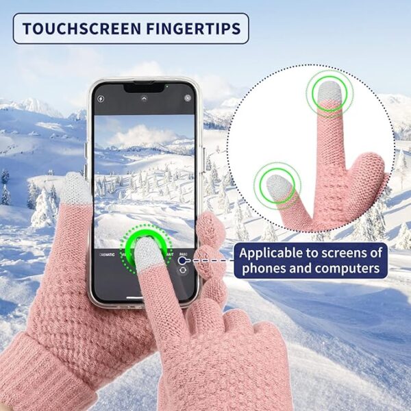 Omisy 4 Pairs Women Winter Gloves Touchscreen Cold Weather Mitten - Image 2