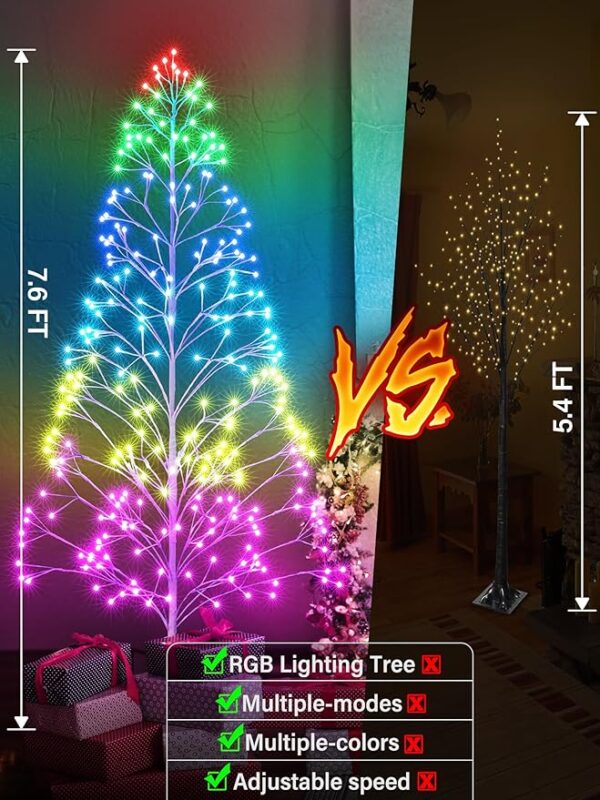 oomer Christmas Tree Lights 7.6FT 297LED Birch Tree Twig Tree - Image 2