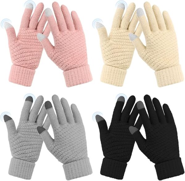 Omisy 4 Pairs Women Winter Gloves Touchscreen Cold Weather Mitten