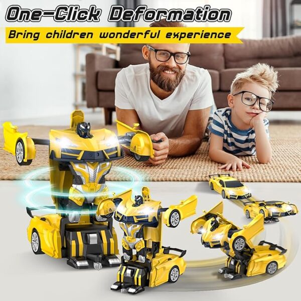 Remote Control Car，Transform Robot RC Cars with Cool LED Headlights - Image 2