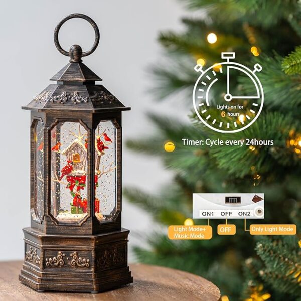 Christmas Snow Water Lantern Swirling Glittering Home Decoration and Gift - Image 2