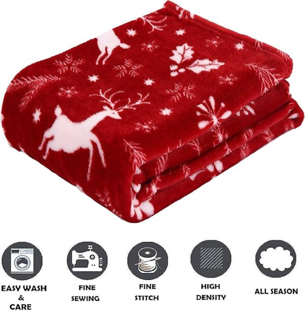 Velvet Super Soft Christmas Prints Fleece Blanket - Image 4