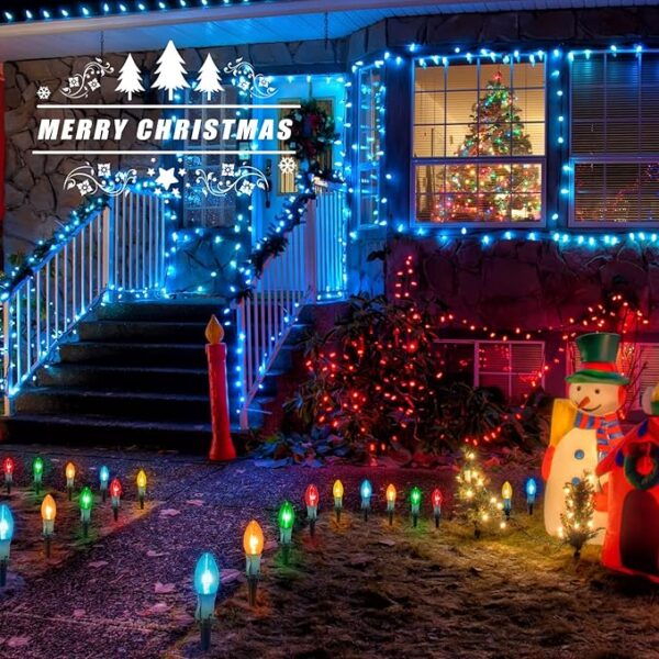 Christmas Pathway Lights Outdoor, 25.7 Feet C9 Christmas Lights - Image 3