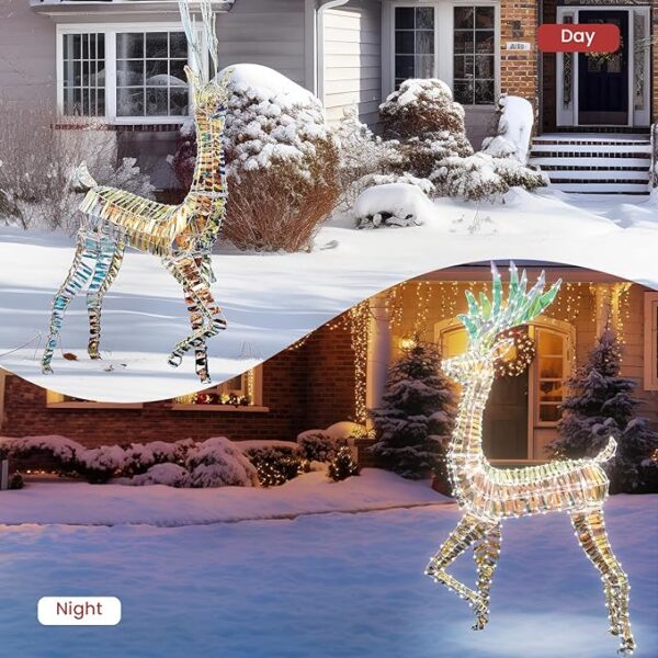 AWQM 3-Piece Lighted Christmas Reindeer, Christmas Deer Family Set - Image 4