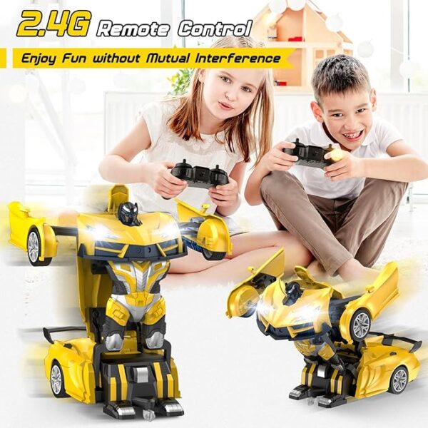 Remote Control Car，Transform Robot RC Cars with Cool LED Headlights - Image 4