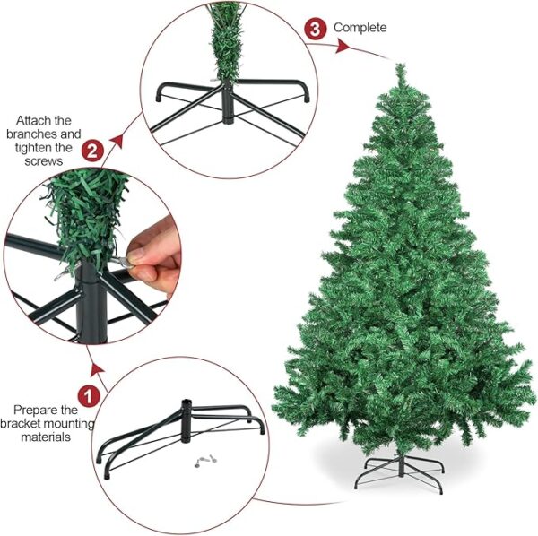 7Ft Artificial Holiday Christmas Tree with 1000 Branch Tips - Image 5