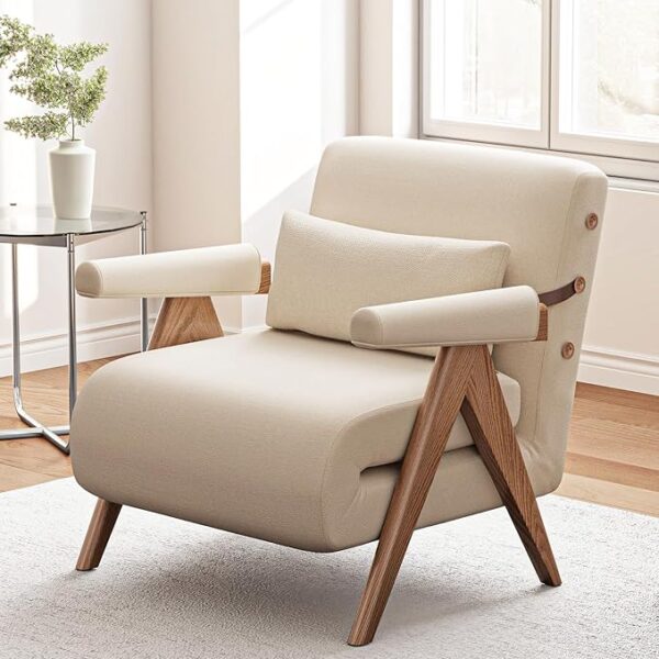 Convertible Sleeper Chair Bed, 3-in-1 Sofa Bed Chair for Adults with Adjustable Backrest, Fold Out Chair Bed for Living Room/Bedroom/Office, White