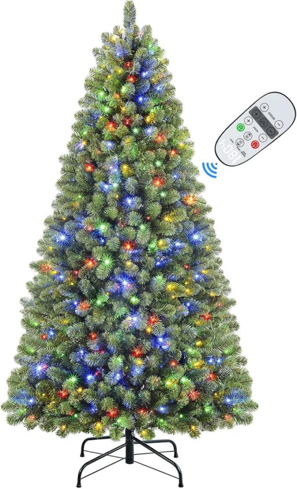 SHareconn 6ft Prelit Premium Artificial Hinged Christmas Tree