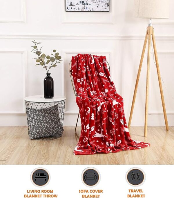 Velvet Super Soft Christmas Prints Fleece Blanket - Image 3