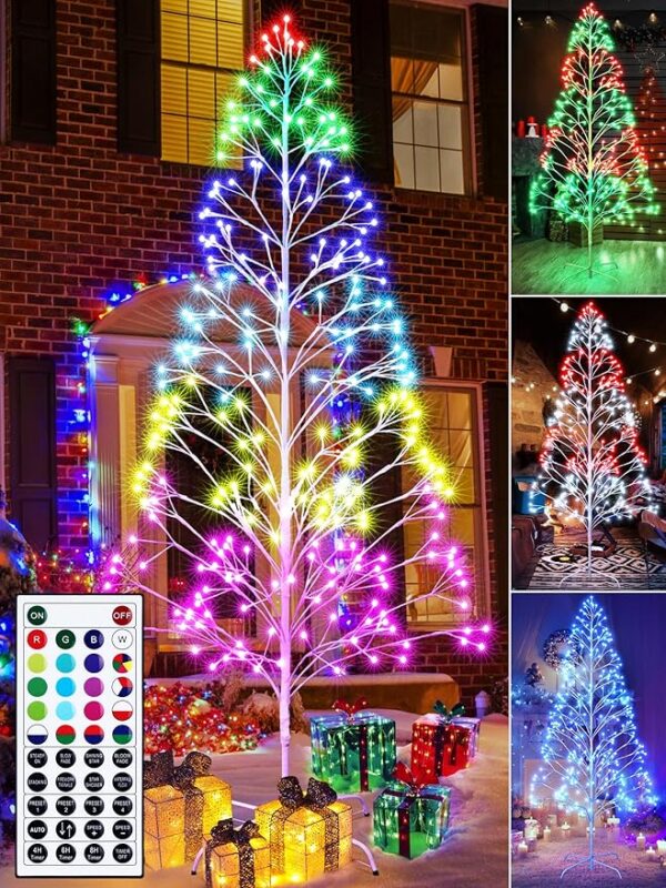 oomer Christmas Tree Lights 7.6FT 297LED Birch Tree Twig Tree - Image 4