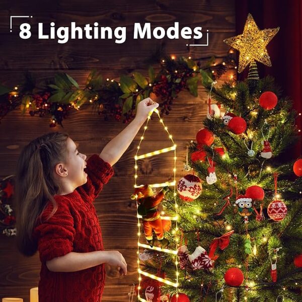 Toodour LED Christmas Light - Christmas Decorative Ladder Lights with Santa Claus - Image 2